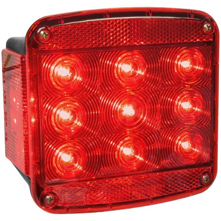 PETERSON MANUFACTURING Stop Turn Tail Light LED Square Red Lens 504 x 472 Submersible V840